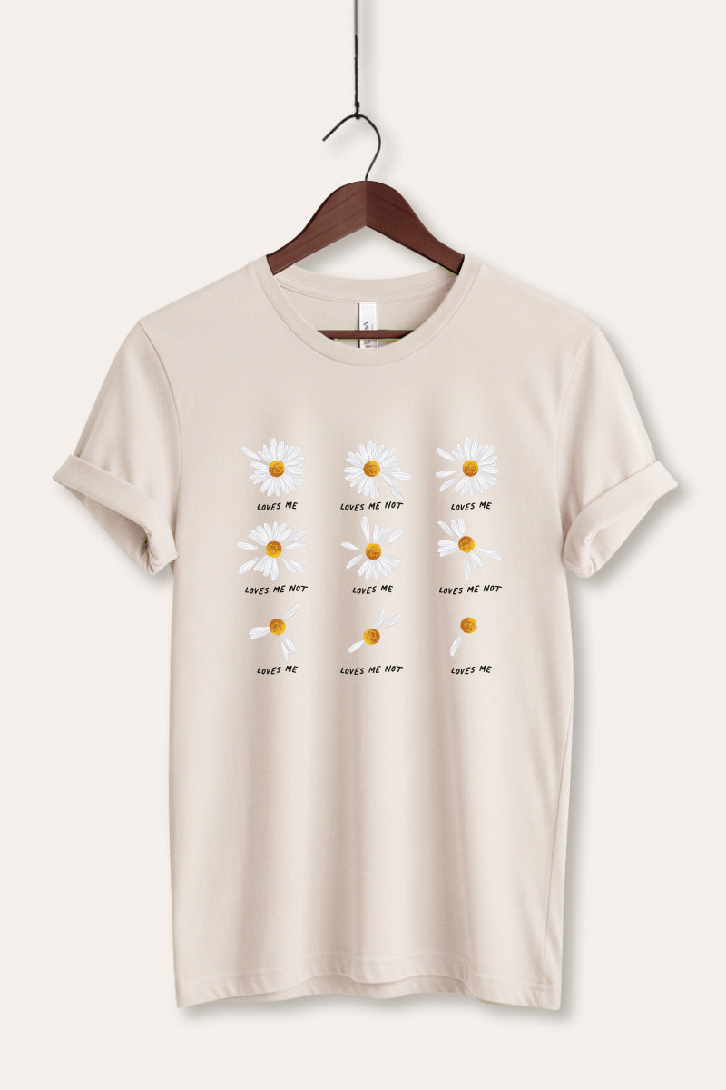 "loves me" flower petal graphic bella+canvas® tee