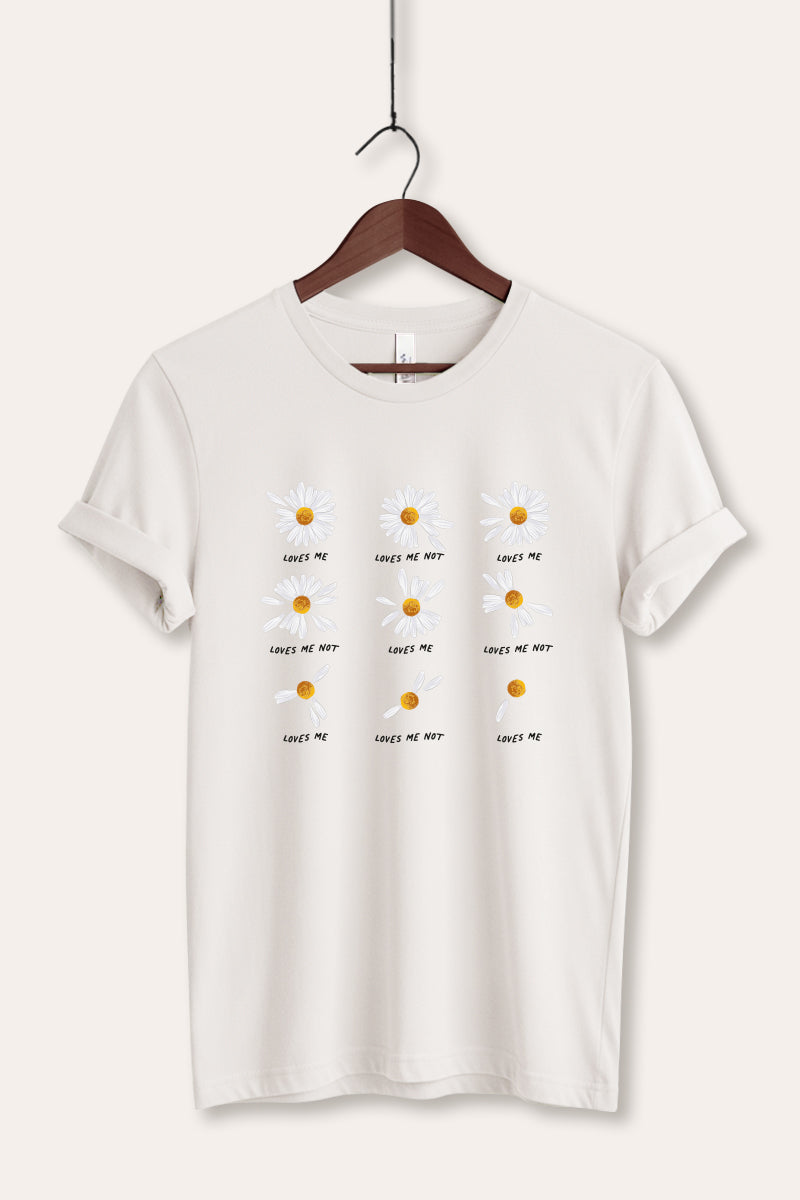 "loves me" flower petal graphic bella+canvas® tee