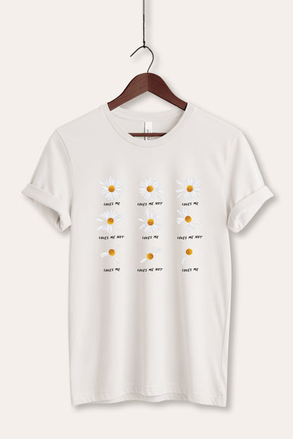 Loves Me Flower Graphic Women's Jersey Tee