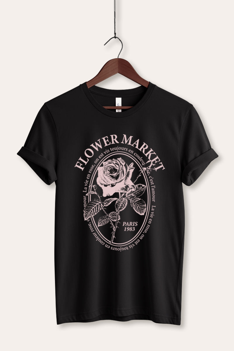 rose flower market graphic bella+canvas® tee