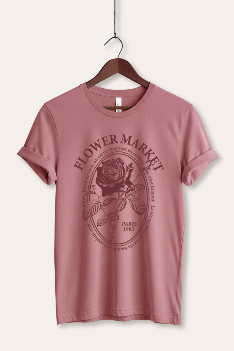 rose flower market graphic bella+canvas® tee