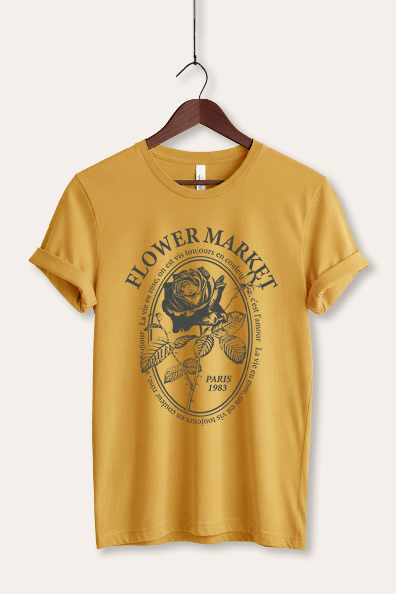 rose flower market graphic bella+canvas® tee
