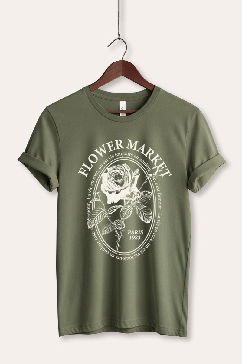 rose flower market graphic bella+canvas® tee