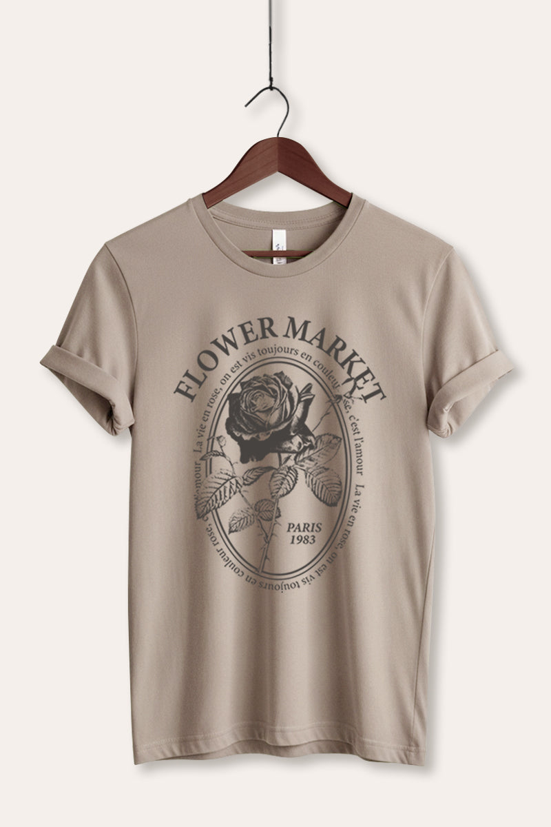 rose flower market graphic bella+canvas® tee