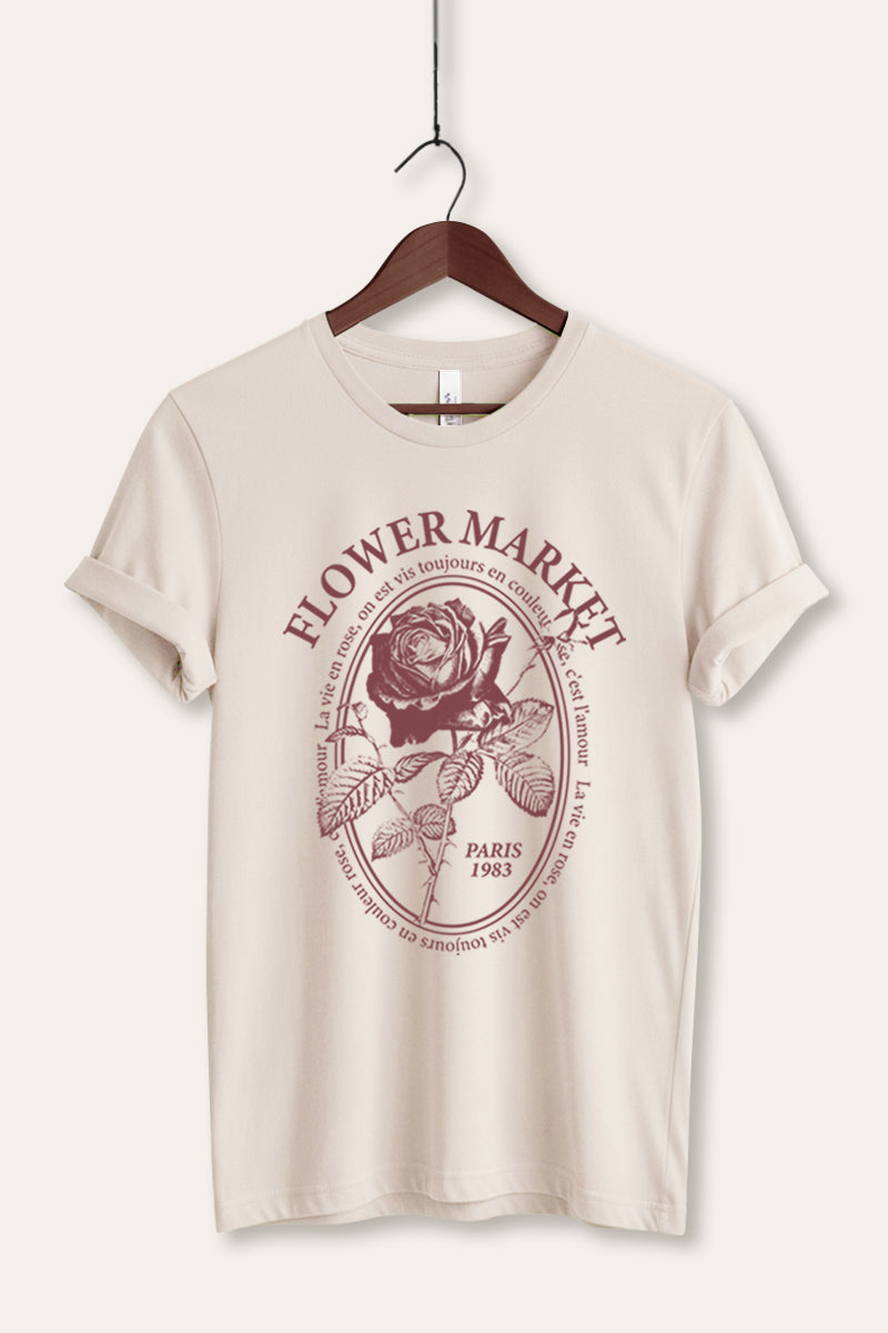 rose flower market graphic bella+canvas® tee
