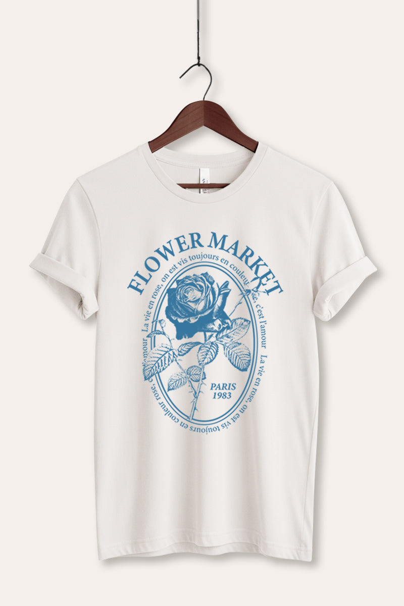 rose flower market graphic bella+canvas® tee