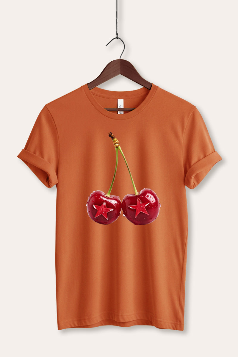 Cherry Star Fruit Graphic Women's Jersey Tee