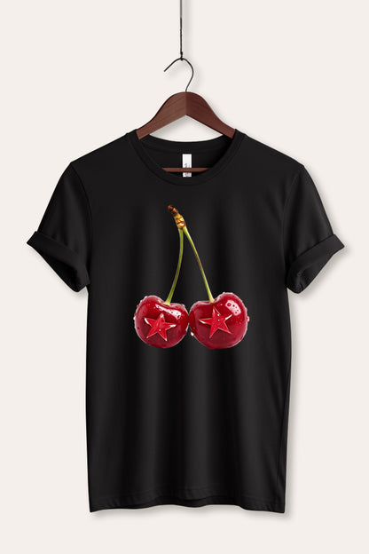 Cherry Star Fruit Graphic Women's Jersey Tee
