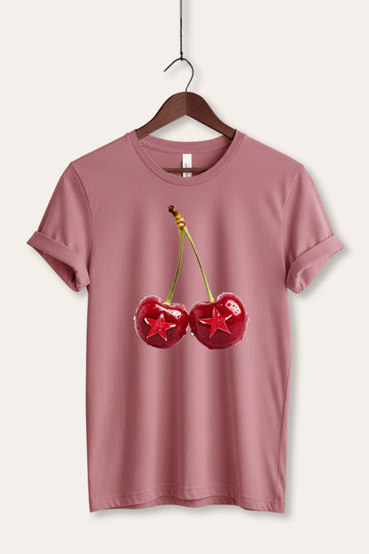 Cherry Star Fruit Graphic Women's Jersey Tee
