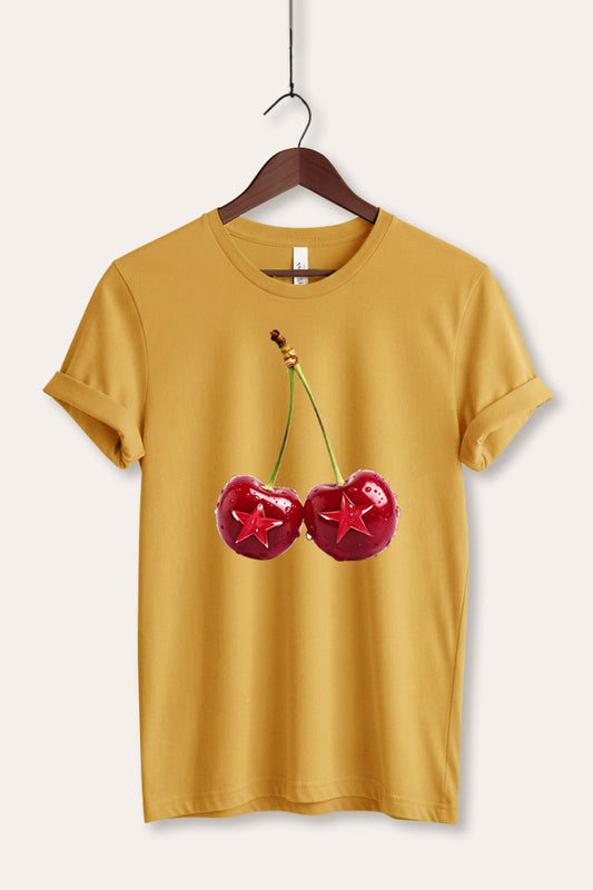 Cherry Star Fruit Graphic Women's Jersey Tee