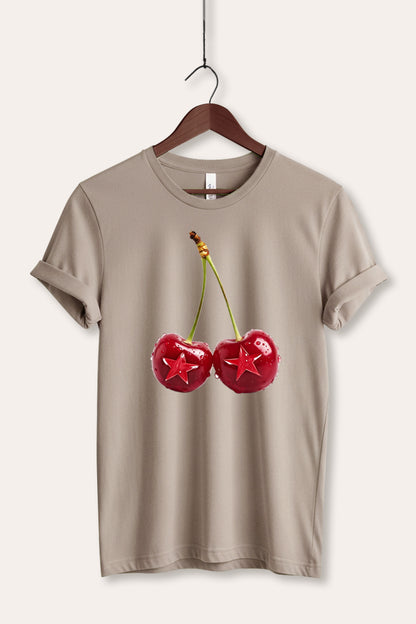 Cherry Star Fruit Graphic Women's Jersey Tee