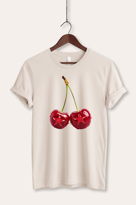 Cherry Star Fruit Graphic Women's Jersey Tee