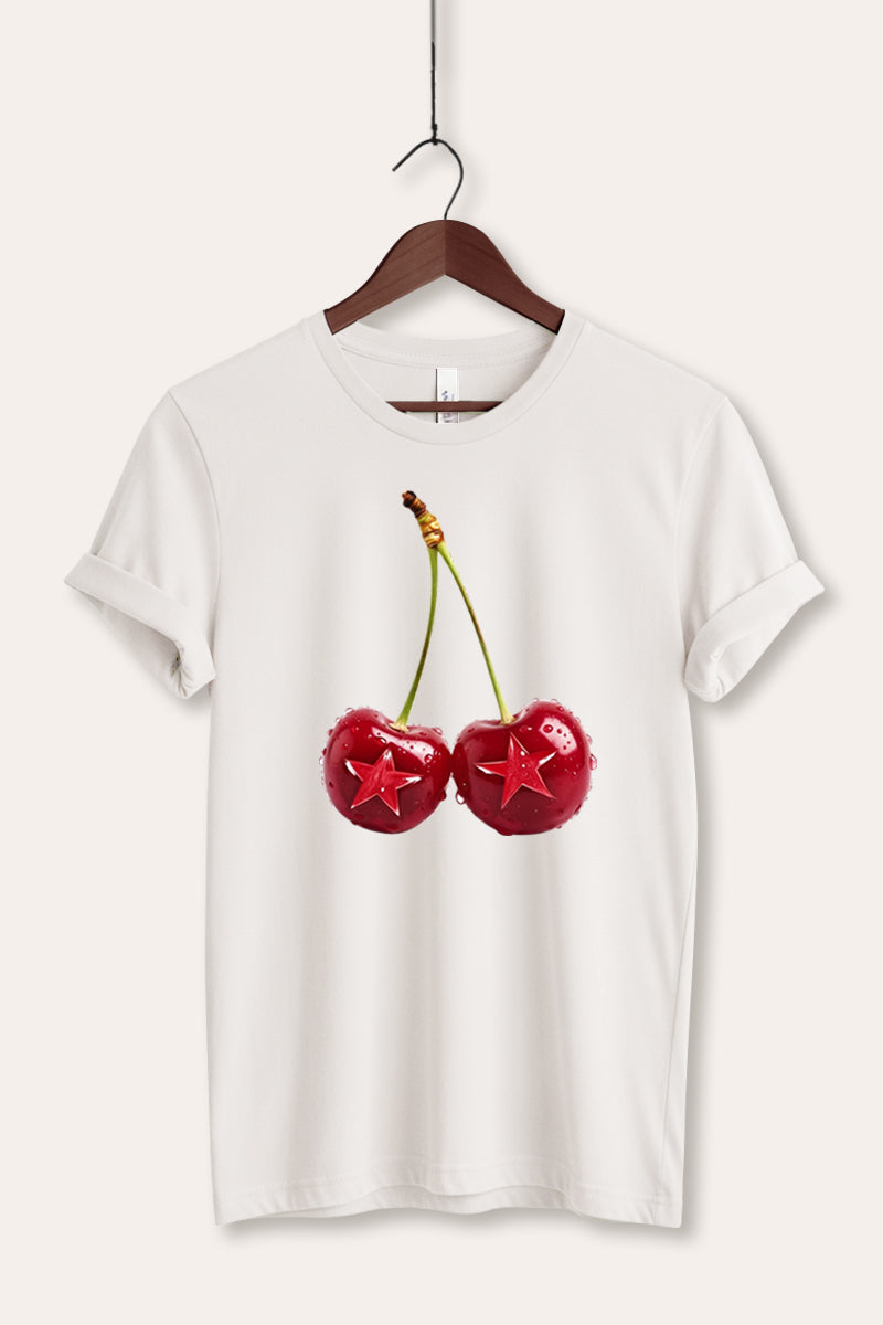 Cherry Star Fruit Graphic Women's Jersey Tee