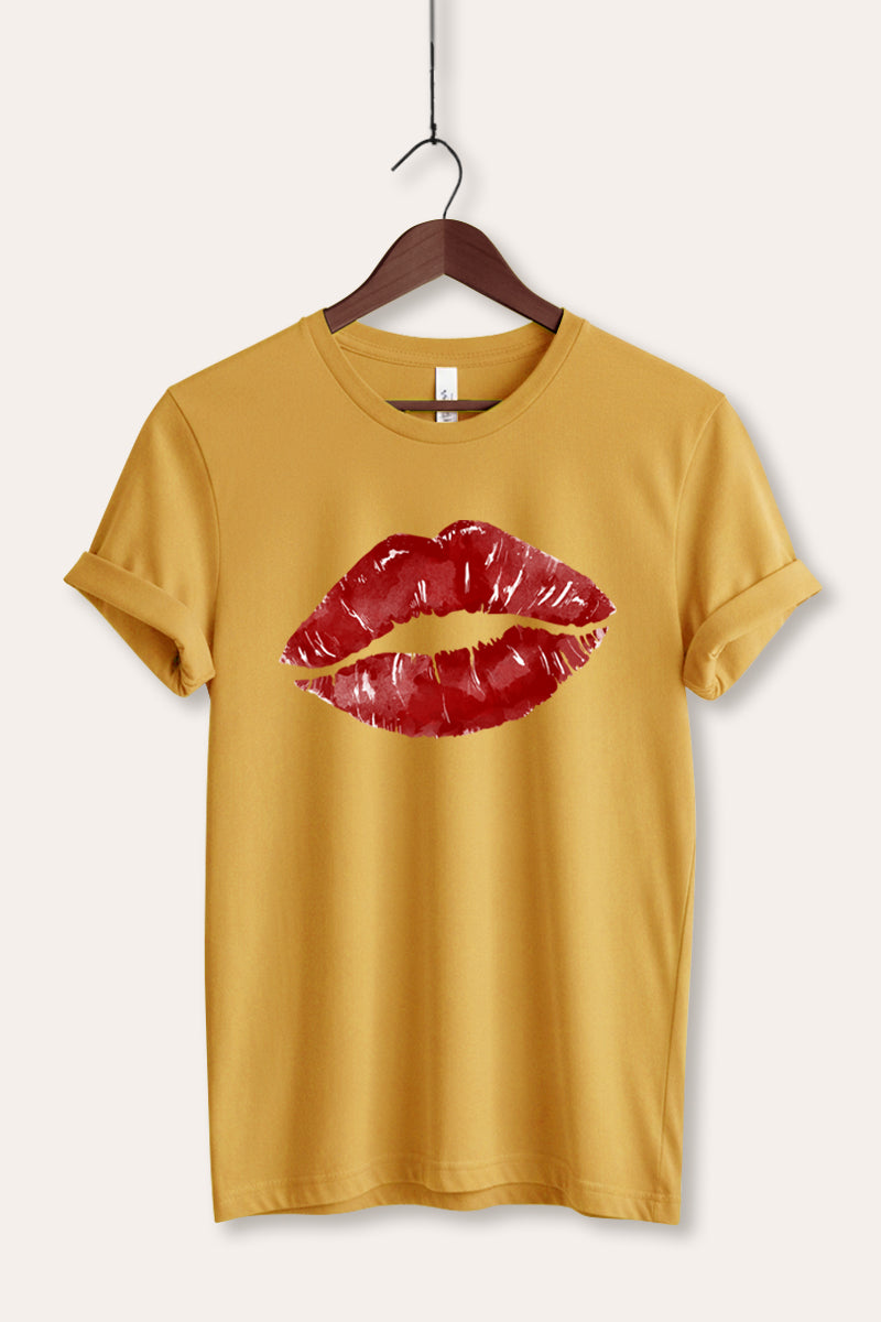 red kiss lips graphic bella+canvas® tee