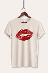 red kiss lips graphic bella+canvas® tee