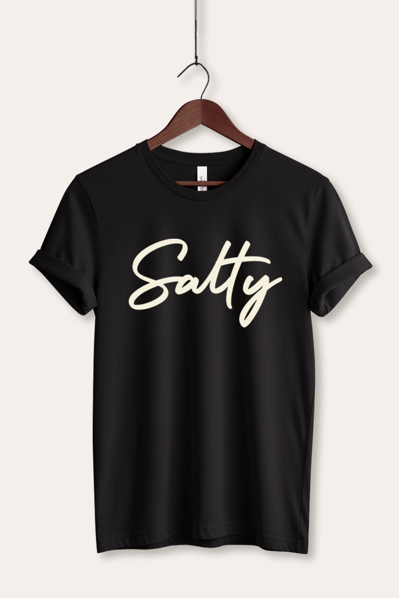 Salty Cursive Coastal Graphic Women's Jersey Tee