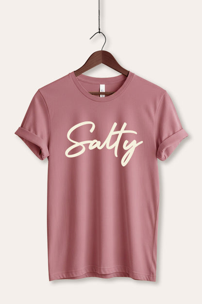 Salty Cursive Coastal Graphic Women's Jersey Tee
