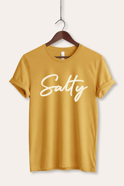 Salty Cursive Coastal Graphic Women's Jersey Tee