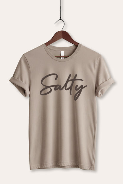 Salty Cursive Coastal Graphic Women's Jersey Tee