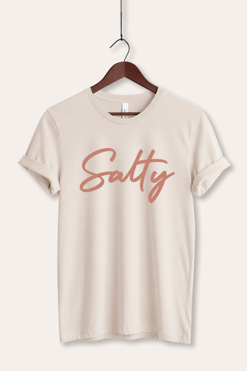 Salty Cursive Coastal Graphic Women's Jersey Tee