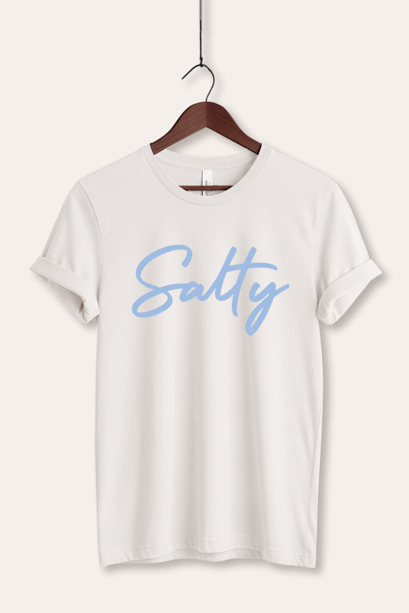 Salty Cursive Coastal Graphic Women's Jersey Tee