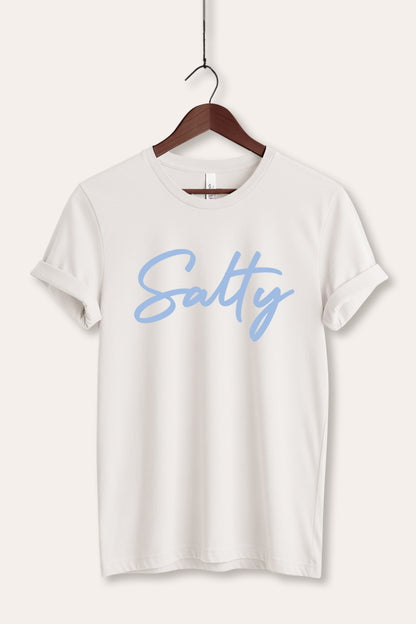 Salty Cursive Coastal Graphic Women's Jersey Tee