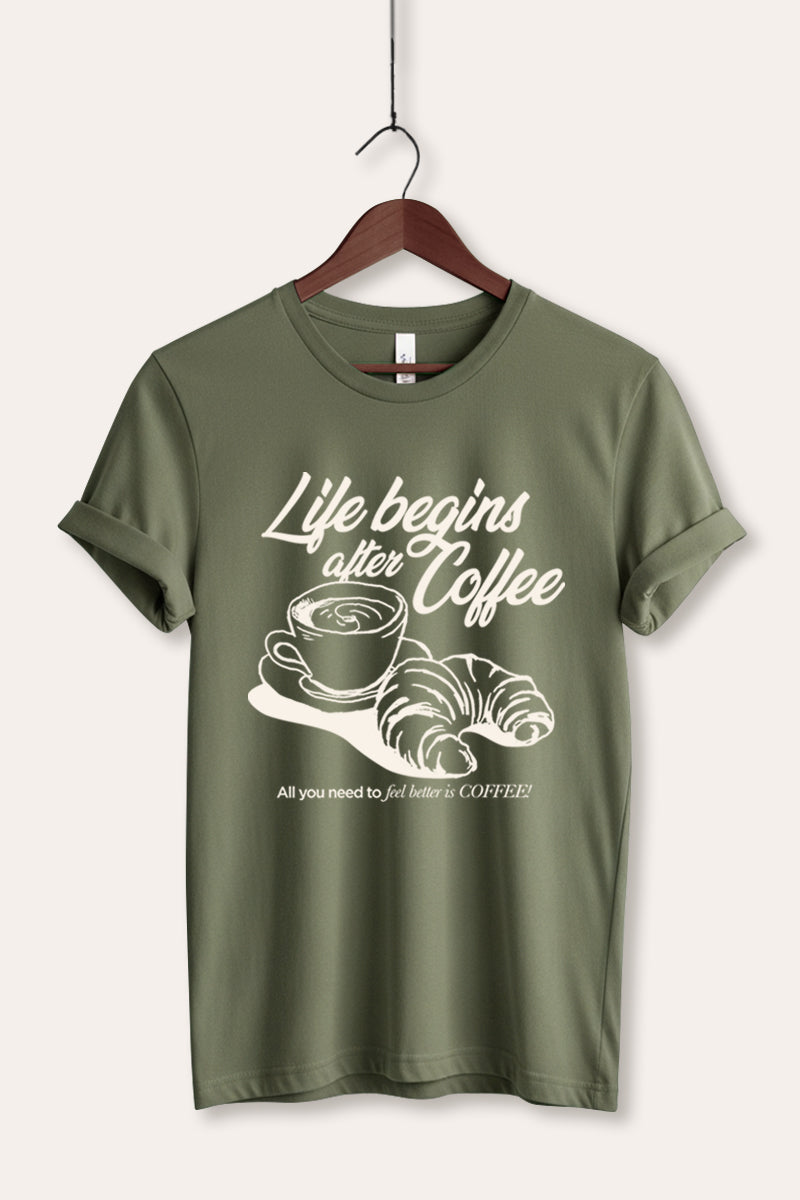 coffee & croissant graphic bella+canvas® tee