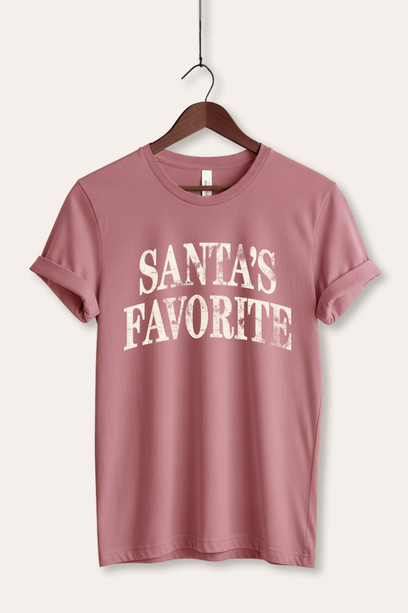 "santa's favorite" stacked graphic bella+canvas® tee