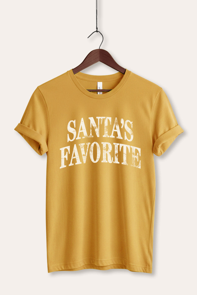"santa's favorite" stacked graphic bella+canvas® tee