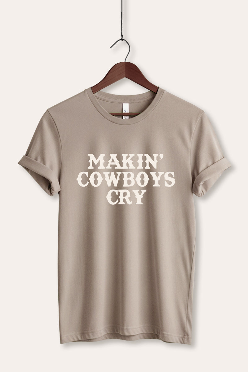 "makin' cowboys cry" graphic bella+canvas® tee