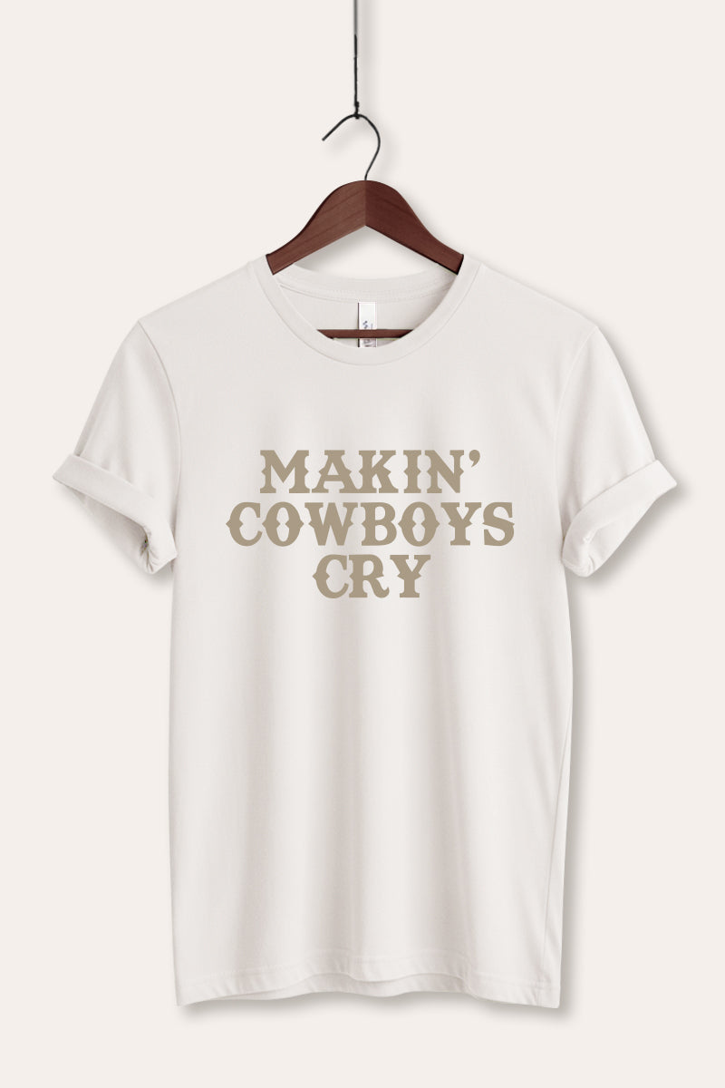 "makin' cowboys cry" graphic bella+canvas® tee