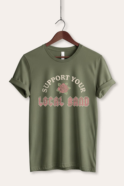 Support Your Local Band Rose Graphic Women's Jersey Tee
