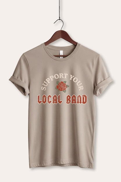 Support Your Local Band Rose Graphic Women's Jersey Tee