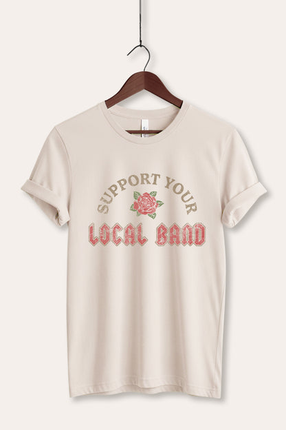 Support Your Local Band Rose Graphic Women's Jersey Tee
