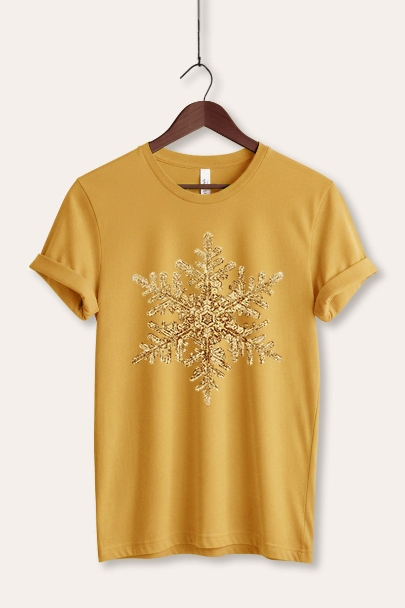 golden snowflake graphic bella+canvas® tee