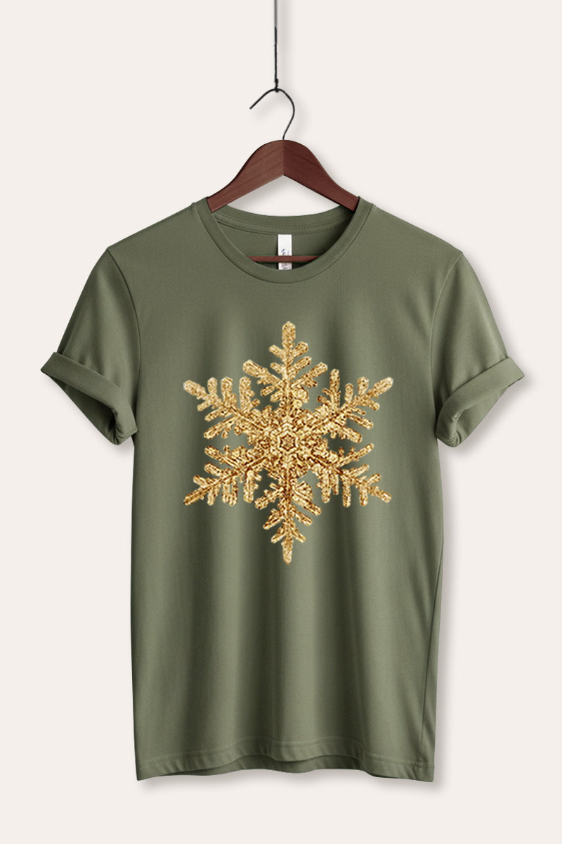 golden snowflake graphic bella+canvas® tee