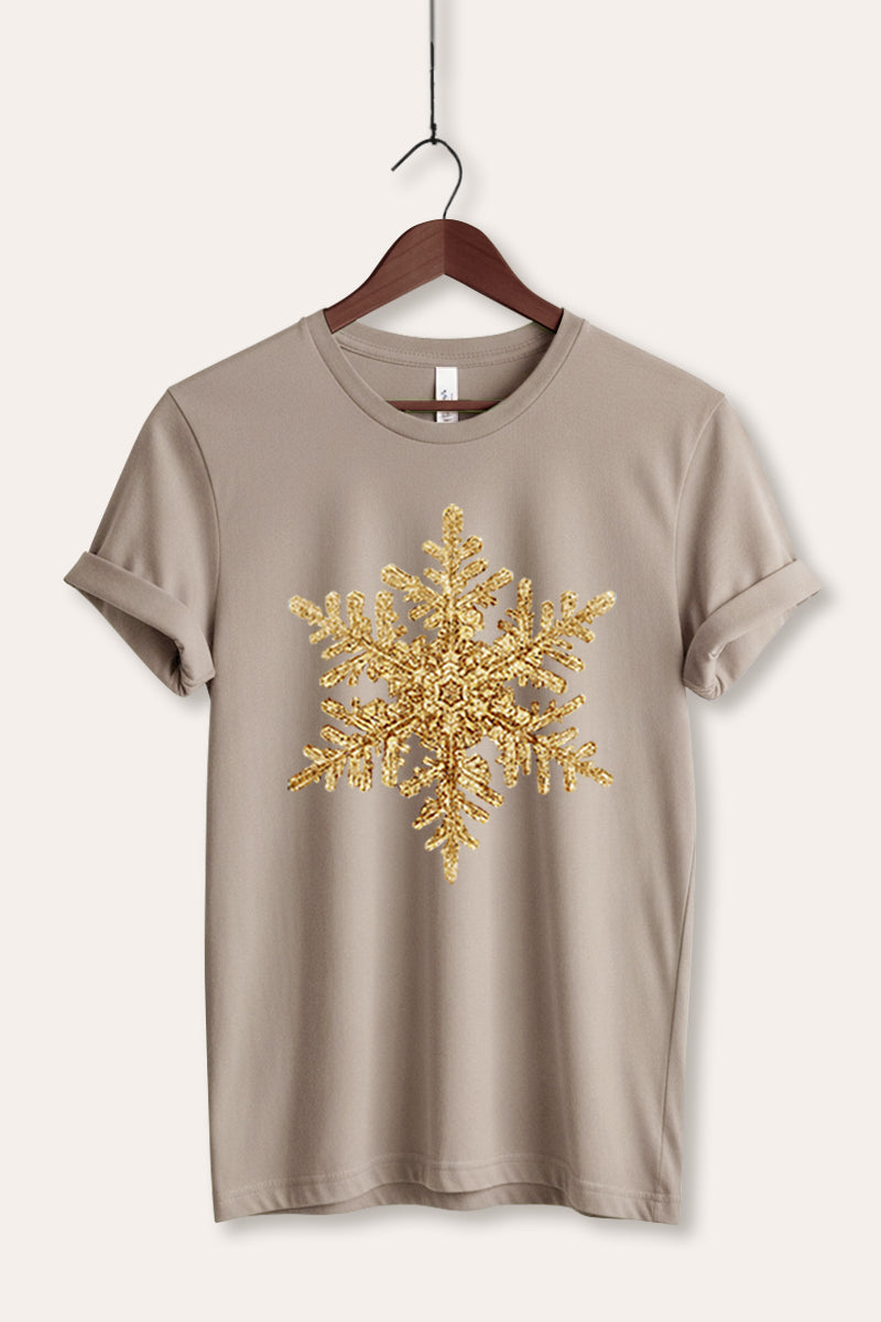 golden snowflake graphic bella+canvas® tee