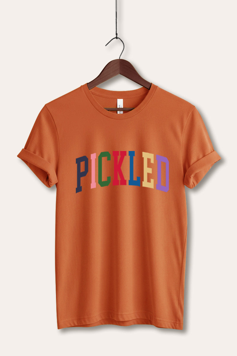 "pickled" rainbow text graphic bella+canvas® tee