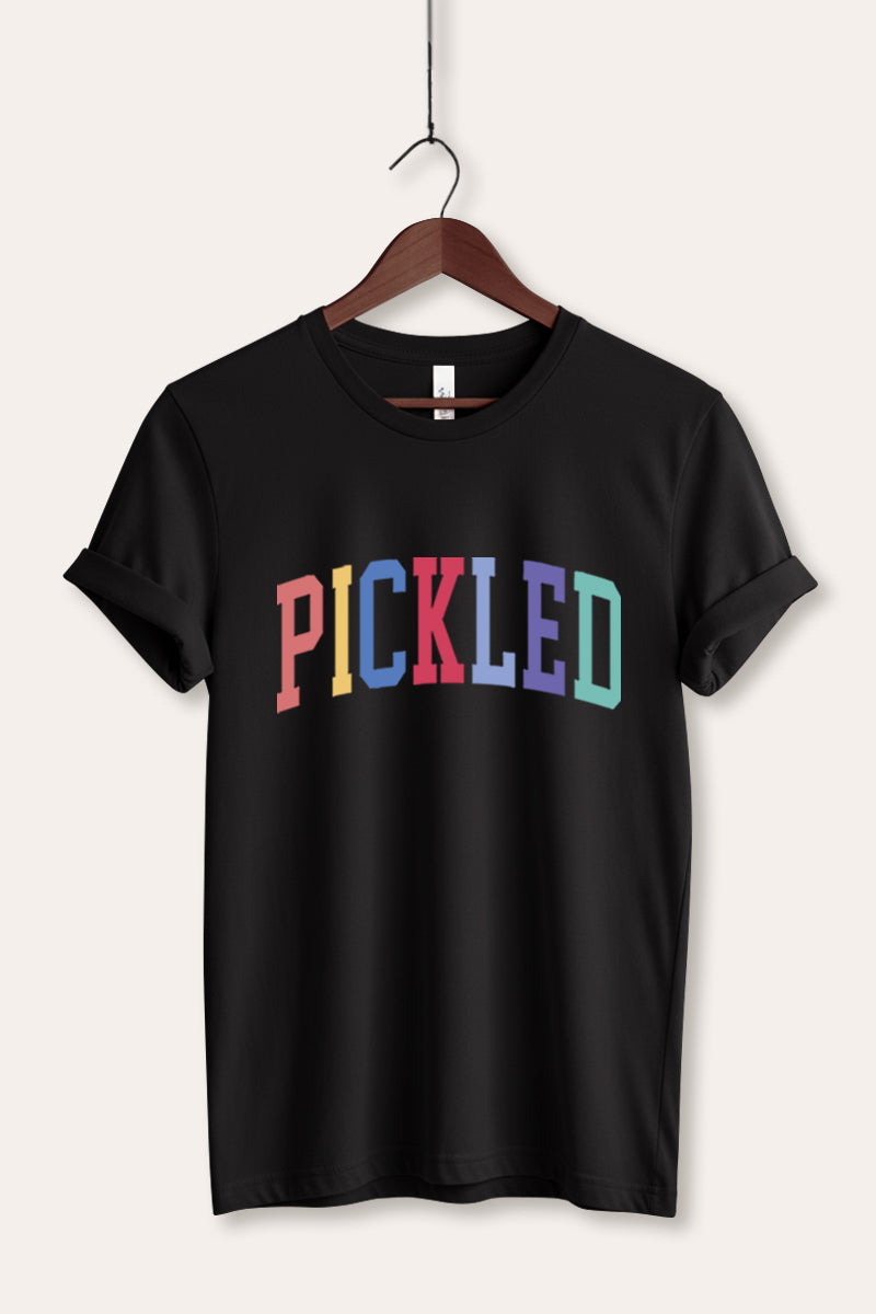 "pickled" rainbow text graphic bella+canvas® tee