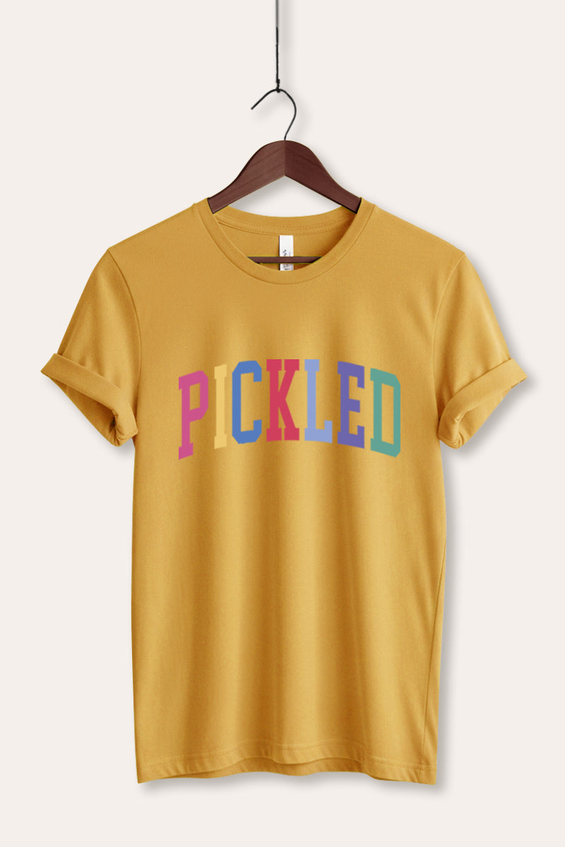 "pickled" rainbow text graphic bella+canvas® tee