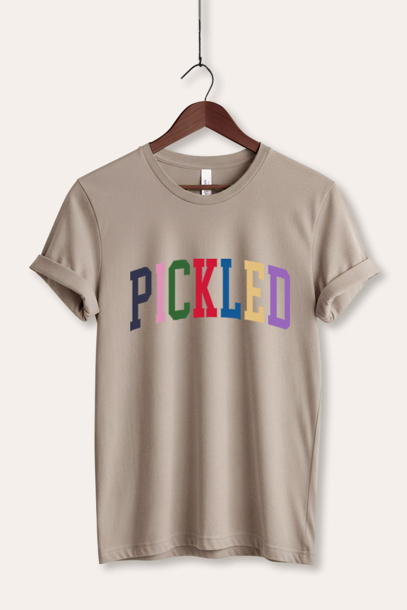 "pickled" rainbow text graphic bella+canvas® tee