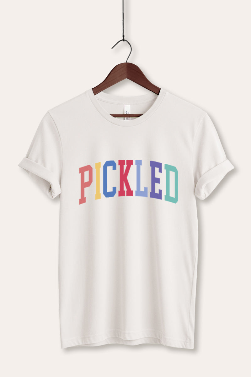 "pickled" rainbow text graphic bella+canvas® tee