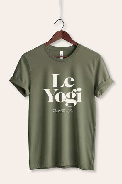 Le Yogi "Just Breathe" Graphic Women's Jersey Tee