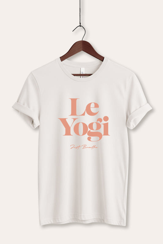 Le Yogi "Just Breathe" Graphic Women's Jersey Tee