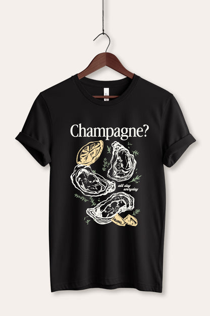 Champagne Oyster Coastal Graphic Women's Jersey Tee