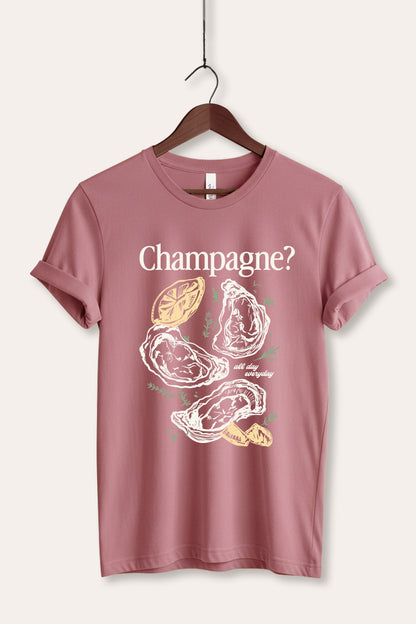 Champagne Oyster Coastal Graphic Women's Jersey Tee