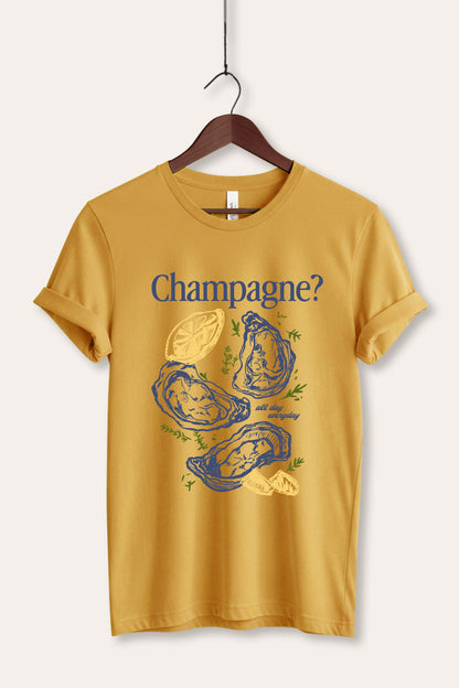 Champagne Oyster Coastal Graphic Women's Jersey Tee