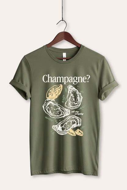 Champagne Oyster Coastal Graphic Women's Jersey Tee