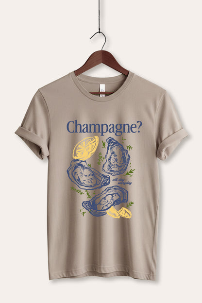 Champagne Oyster Coastal Graphic Women's Jersey Tee