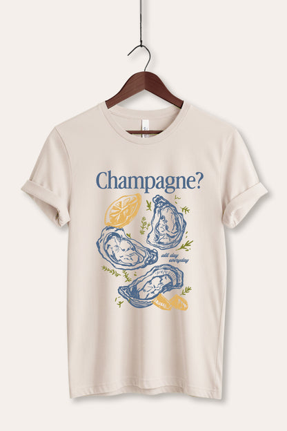 Champagne Oyster Coastal Graphic Women's Jersey Tee